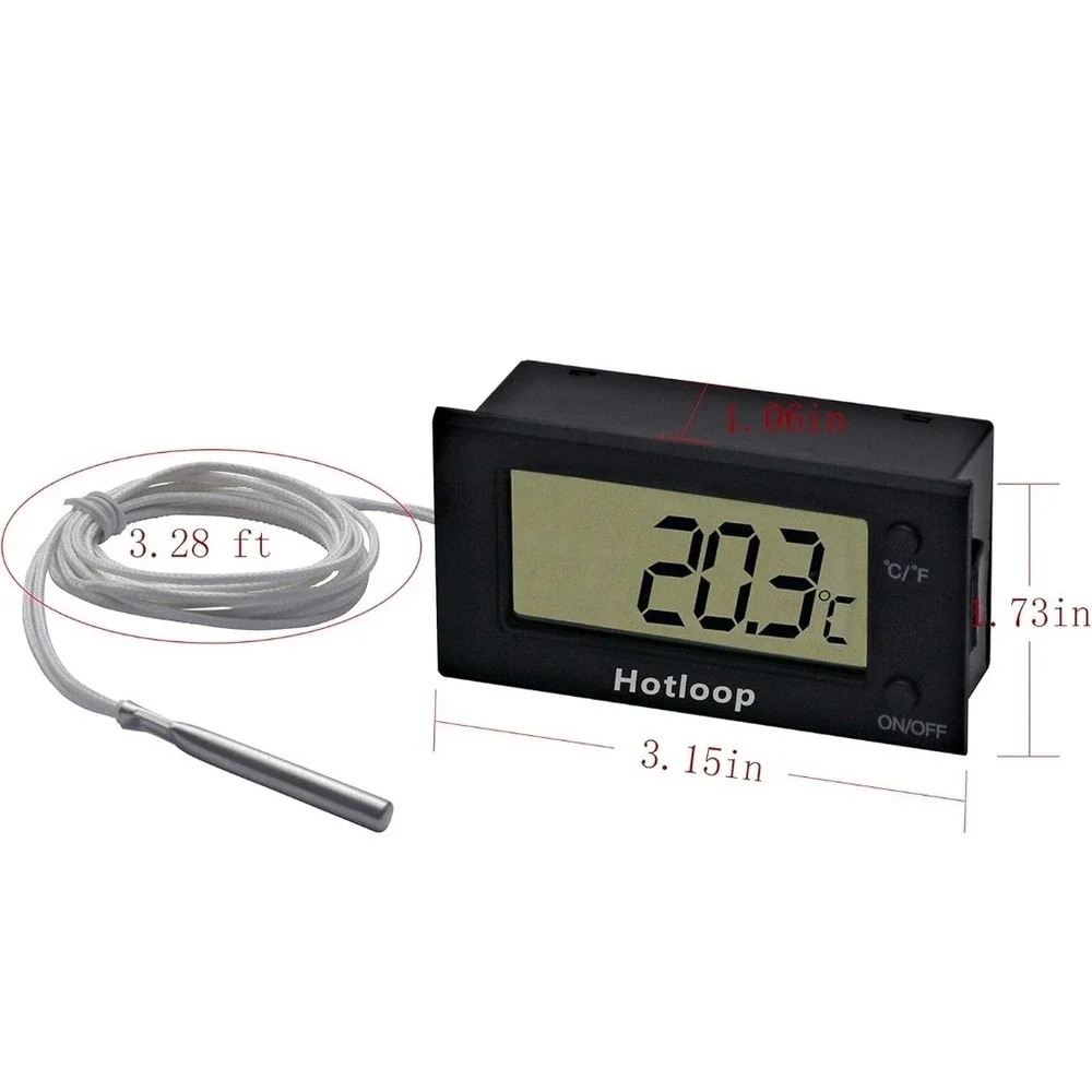 Hotloop Digital Oven Thermometer OS Kitchen Tool Black LCD Display Probe Wire